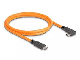 DeLOCK USB kabelis USB Type-C kištukas į USB Type-C kištuką 90° kampu 1 m oranžinis