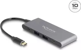DeLOCK 4 prievadų USB Type-C šakotuvas 2x USB Type-A 2x USB Type-C 10Gbps