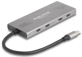 DELOCK USB 3.2 Gen 2 Type-C šakotuvas 7 prievadų (4×Type-C, 3×Type-A) 10Gbit/s pilkas