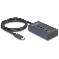 DeLOCK 64189 USB 3.2 tipo C šakotuvas, 4× USB-C, 10Gbit/s, mėlynas metalinis