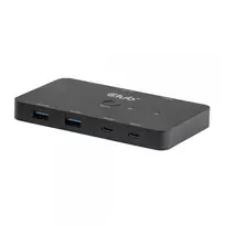 KVM jungiklis Club 3D Dual USB-C į HDMI, 2 prievadai, 4K UHD 3840x2160, USB-C konsolė, 65W PD, juodas