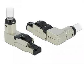 RJ45 kištukas lauko montavimui Cat.6A metalinis kampuotas DeLOCK 86289