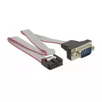 Serijinis kabelis DeLOCK 89900 pilkas 0,25 m RS-232 DB9 9 kontaktų COM