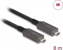 DeLOCK Active Optical USB-C vaizdo + duomenų + PD laidas 8 m juodas