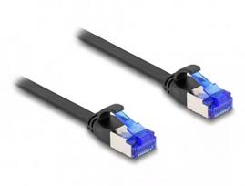DeLOCK RJ45 Flat Patch Cable Cat.6A 1 m juodas
