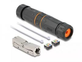DeLOCK LSA-LSA jungtis Cat.6A IP68 juoda