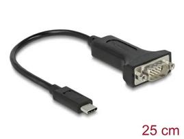 DELOCK 64307 Serialinis kabelis USB Type-C į RS-232 (D-Sub 9) juodas 0,25 m