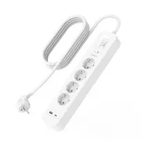 Apsauginis filtras Belkin SRB001VF2M-V2 — 4 lizdai, USB-C ir USB-A prievadai, 2 m laidas