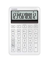 Darbalaukio skaičiuotuvas CASIO MS-200DQ 12 skaitmenų, baterija/saulė, mokesčių ir pelno funkcijos, balta