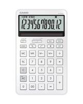 Stalinis skaičiuotuvas CASIO JW-200DQ 12 skaitmenų, baterija/saulė, mokesčių ir pelno funkcijos, baltas
