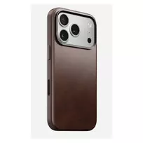 Mobilaus telefono dėklas Nomad Traditional Leather Case, skirtas iPhone 17 Pro, oda, mikropluoštas, tinka 6,3 colio (16 cm) ekranui, ruda spalva