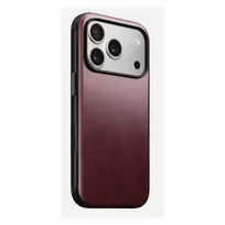 Mobiliojo telefono dėklas Nomad Modern Leather Case, skirtas iPhone 17 Pro, oda + TPU + PC, tinka 16 cm (6,3 colio) ekranui, Bordo spalva