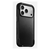 Dėklas telefonui Nomad Rugged Leather Case, skirtas Apple iPhone 17 Pro, oda/TPU/PC/aliuminis, tinka 16 cm (6,3 colio) ekranams, juodos spalvos