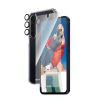 PanzerGlass 3-in-1 apsaugų rinkinys Samsung Galaxy A55 5G – Ultra-Wide Fit ekrano apsauga, EasyAligner, grūdintas stiklas/PET