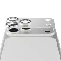 PanzerGlass Fender kameros apsauga, skirta iPhone 17 Pro Max — silikoninė, sidabrinė, atspari įbrėžimams ir smūgiams