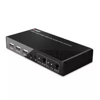 Lindy 2 prievadų HDMI 4K60, USB 2.0 ir garso KVM jungiklis