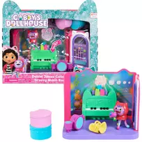Gabby's Dollhouse Groovy Music Room su DJ Catnip figūrėle, 2 aksesuarais, 2 baldais ir 2 siuntiniais, žaislai vaikams nuo 3 metų