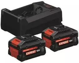 EXPERT Starter-Set 2x EXBA 18V-55 + Dual-Voltage-Charger GAL 12V/18V-80 (juodos spalvos, 2x ličio jonų akumuliatorius 5,5 Ah, AMPShare Alliance)