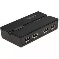 DeLOCK 11494 USB jungiklis 4 kompiuteriams, juodas, USB Type-A / Type-B, 0.48Gbit/s