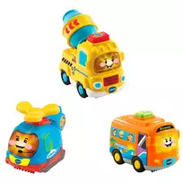 VTech Tut Tut Baby Flitzer žaislinių transporto priemonių rinkinys – 3 vnt.: autobusas, sraigtasparnis, betono maišyklė