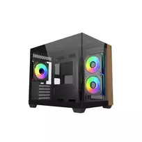 Korpusas Cooler Master Elite 481 Wood — dviejų kamerų mATX su natūralaus medžio dizainu ir dviem grūdinto stiklo plokštėmis