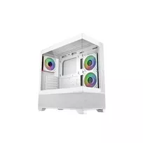 Cooler Master Elite 690 WOOD White korpusas, 270° pilno vaizdo grūdintas stiklas, vientisi kampai
