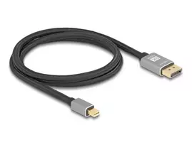 DeLOCK Mini DisplayPort į DisplayPort laidas 8K 60 Hz 1 m pilkas metalinis be fiksatoriaus