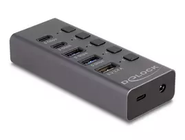 USB šakotuvas Delock 64248 5Gbps 2 x Type-A 2 x Type-C 1 greito įkrovimo prievadas