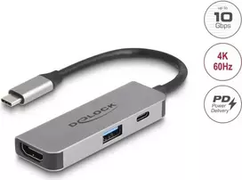 DeLOCK 61063 USB-C adapteris HDMI USB 3.2 Gen 1 10000Mbit/s su USB PD 3.0