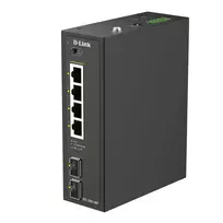 D-Link 6 prievadų pramoninis Gigabit PoE+ nevaldomas jungiklis su 2 SFP prievadais