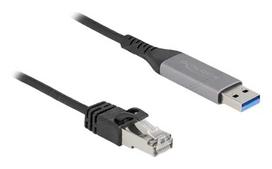Tinklo kabelis DELOCK 60756, USB A į RJ-45, 2 m, 10/100/1000Base-T(X), antracito/juodos spalvos