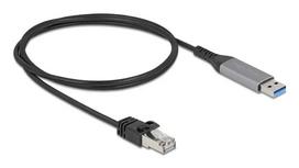 Tinklo adapterio kabelis DELOCK USB Type-A į RJ45 Gigabit Ethernet Cat6 1 m, antracitas/juoda