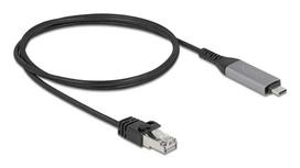 USB Type-C į RJ45 Gigabit Ethernet laidas DELOCK 1 m Cat6 antracito/juodos spalvos