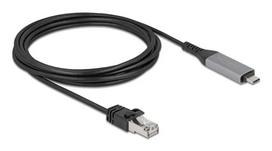 Tinklo kabelis DELOCK USB Type-C į RJ45 Gigabit Ethernet Cat6, 3 m, antracito/juodos spalvos