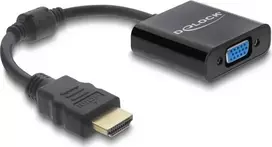 DELOCK HDMI (vyriškas) į VGA (moterišką) adapterio laidas, juodas