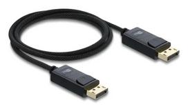 DELOCK Coaxial DisplayPort laidas 16K 60 Hz 80Gbps pintas apvalkalas 1 m, DisplayPort į DisplayPort, juodas