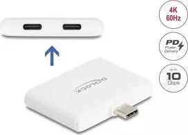 DELOCK USB Type-C adapteris – USB-C duomenys 10Gbps, vaizdas 4K@60Hz, PD 92W (modelis 61088)