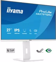 27 colių IIYAMA ProLite XB2797QSU-W1 IPS Quad HD (2560x1440) LED monitorius, 178° žiūrėjimo kampai, USB 3.2 šakotuvas, garsiakalbiai, VESA, aukščio reguliavimas, baltas