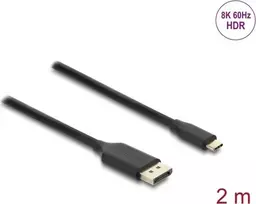 Laido adapteris DELOCK USB Type-C į DisplayPort 2 m, juodas