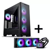 PHANTEKS Eclipse G400A kompiuterio korpusas + Glacier M25 Gen2 skysčio aušinimo sistema - juoda
