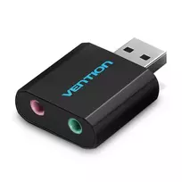 Vention išorinė USB garso plokštė juoda metalinė