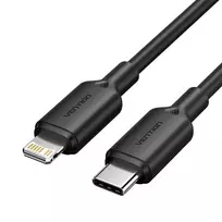 USB-C į Lightning laidas 3A 480Mbps 1m JUODAS