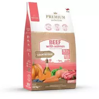 POKUSA Premium Selection šuniukų ėdalas su jautiena ir lašiša – sausas ėdalas šunims – 12 kg