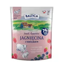 Šlapias šunų ėdalas Baltica ėriena su triušiu XS/S 1 kg – Mažų veislių suaugusiems šunims
