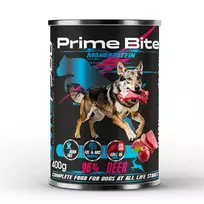 PRIME BITE Monoprotein Elnias su obuoliu – šlapi šunų ėdalas – 400 g