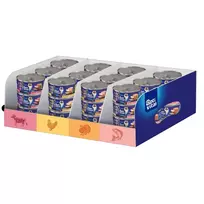 OptiVital mixcase: katėms vištiena, jautiena, MSC lašiša, kalakutiena 36x85g