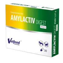Vetfood AMYLACTIV DIGEST MINI – virškinimo fermentų papildas katėms ir šunims, 30 kapsulių