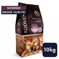 ADDVENA Boosted by superfoods Junior Medium/Large Beef sausas šunų ėdalas - 10kg