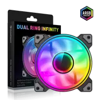 Gamemax DUAL RING INFINITY korpuso ventiliatorius, juodas
