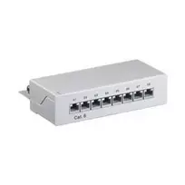 Wentronic Goobay CAT 6 Mini/Desktop Patch Panel, 8 prievadų, pilkas - STP ekranuotas, pilkas (93047)